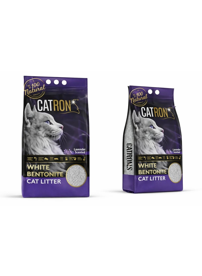 Catron Lavender Scented Premium Cat Litter – Turkish White Bentonite, Fast Clumping, 99% Dust Free, Superior Odor Control, 5L - Image 2